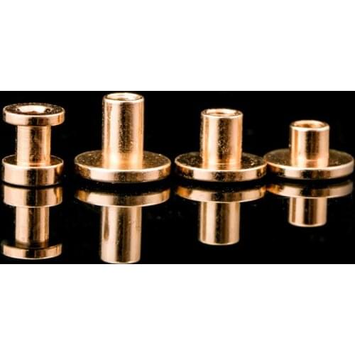 100 Pcs / Set 6.5mm Ledger Nail Copper Flat Head Rivet Nut Belt Fixing Screw For Leather Craft Wallet Fasteners DIY Accessories