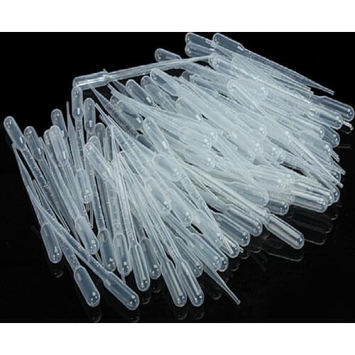100PCS 3ML Practical Transparent Pipettes Disposable Safe Plastic Eye Dropper Transfer Graduated Pipettes Educational Supplies