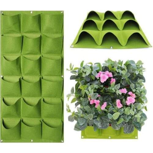 12/18/25/36/64/72Pockets Planting Bags Wall Hanging Grow Bag Planter Vertical Garden Vegetable Living Suculentas Plant Pots Drop