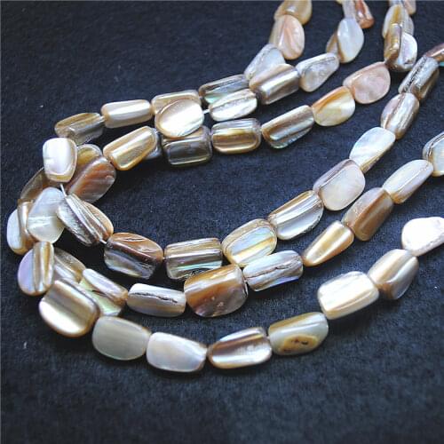 3 strings nature shell beads for bracelet making accessories size 10-15mm shell chips natural colors 15.5 inches