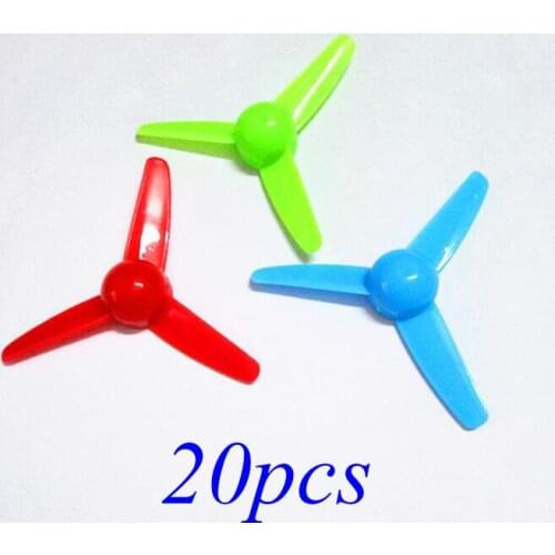 Free Shipping 20PCS DIT Model Fan Blade Standard 3-Blades Propeller Center Hole Diameter 2mm Spare Parts For DIY Models