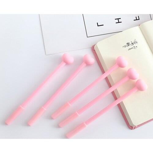 24 Pcs Cute Soft Girl Sign Pen Girl Pink Love Heart Creative Student Examination Pen Water Study Supplies Kawaii School Supplies