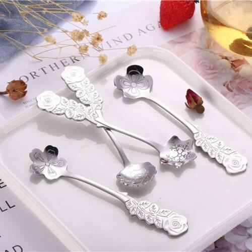 43 Colors Retro Watermelon Shovel Coffee Spoon Stainless Steel Dessert Spoon Ice Cream Spoon Tip Flat Shovel for Christmas Gifts