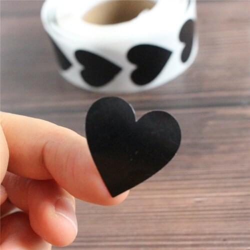 500 Pcs Heart Stickers Black And Pink Seal Labels Christmas Gift Package Decoration Sticker Envelop Seals