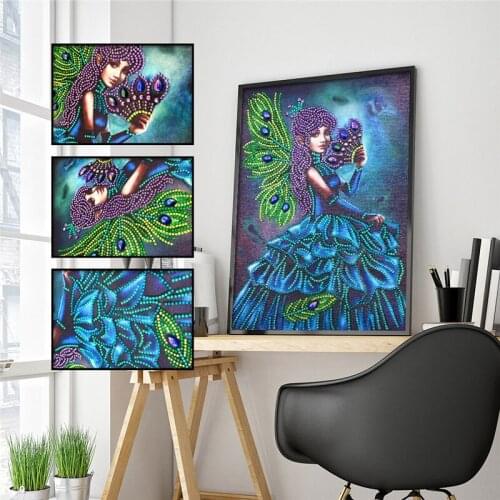 5D DIY Diamond Painting Special Diamond Girl Flower Diamond Embroidery Sticker Mosaic Home Decor