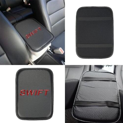 VEHICAR Car Armrest Pad Auto Console Cover SWIFT Car Armrest Cover Carbon Fiber PU Leather Universal Decoration Cushion