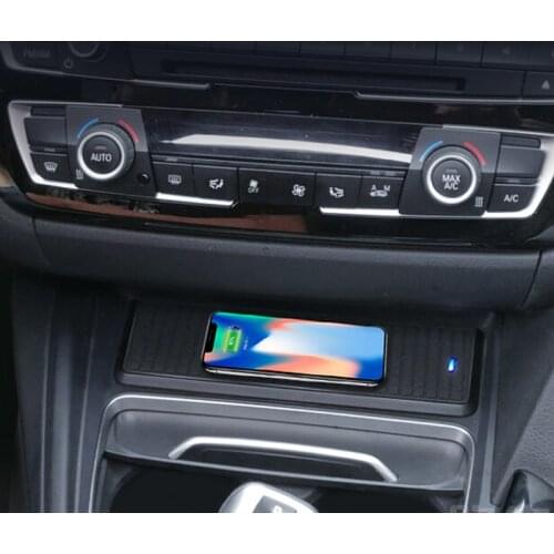 Car qi wireless charger center console water cup holder trim for BMW 3 series F30 F31 F32 3GT F34 F36 storage box frame interior