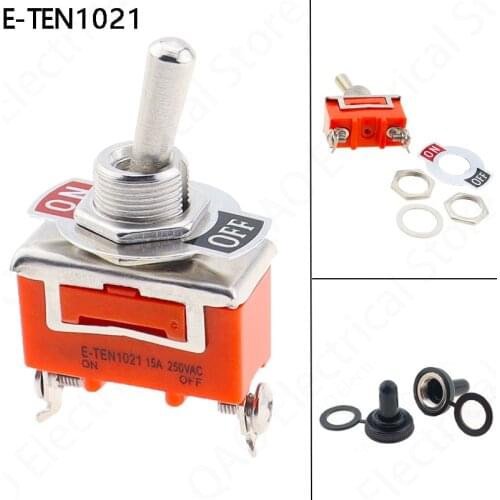 Free Shipping 1pcs Good Quality E-TEN1021 2-Pin SPST 2 Terminal ON-OFF 15A 250V Toggle Switch orange