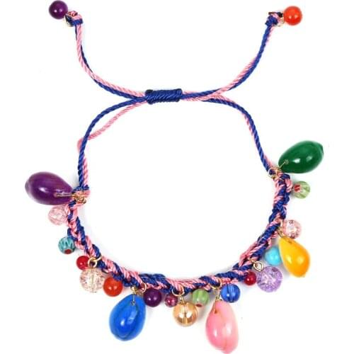 MIQIAO Handmade Weaven Boho Shell Color Pearl Vintage Bangle Wrist Band Chains Bracelet for Women Couple Friends Gift Jewelry