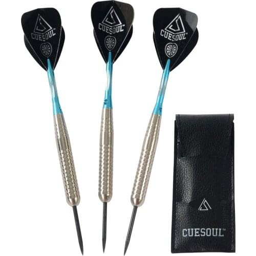 Cuesoul 20 Grams Steel Tip Brass Barrels Darts Set With Aluminum Shafts and Wallet From Dart Accessories Supplies, Free Shipping