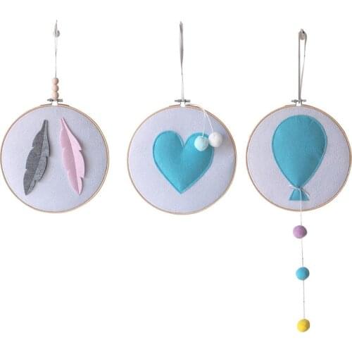 Nordic Style Felt Feather Heart Shaped Decorative Pendant Photo Props Home Decor Handmade Nordic Style Photo Props Felt Pendant