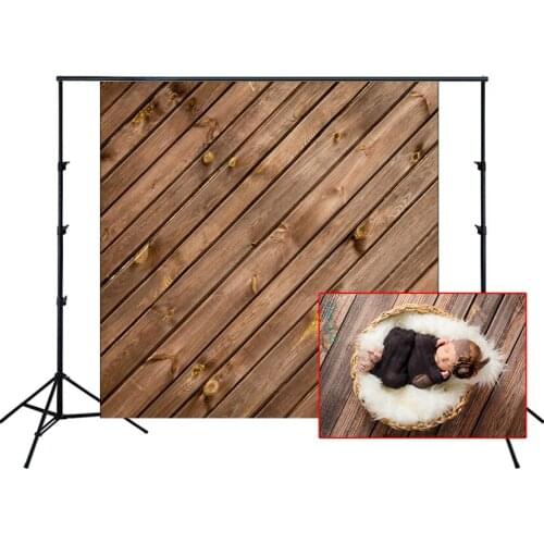 HUAYI Photography Backdrop Old Brown Wooden Photo Booth Background Customize Newborns Child Birthday Studio Floordrop D-589