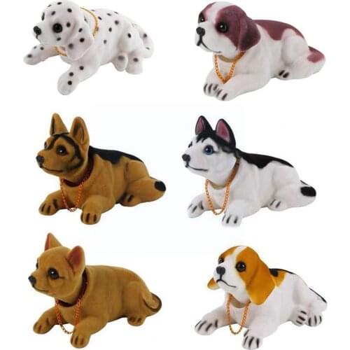 Nodding Dog Shaking Head Resin Simulation Car Dog Toy Auto Dashboard Cute Ornament Accessories Car Interior Decoration G5Z8