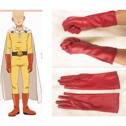 One Punch Man Saitama Red Cosplay Gloves Anime Cosplay Costume Accessories