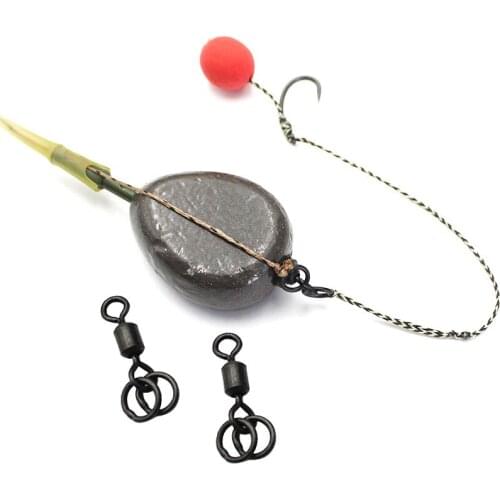 20PCS Carp Fishing round swivels fishing small rig fishing tackle accessories swivel double ring swivel size 8 carp hooklink s