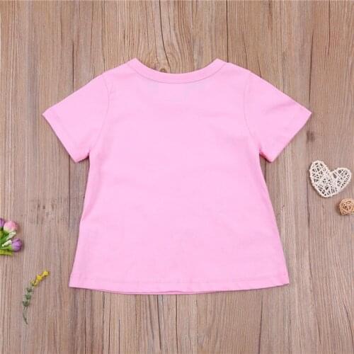 Girls Summer T-shirt, Childrens Cartoon Rabbit Print Cotton Shirt Short Sleeve Crew Neck Tops for Kids
