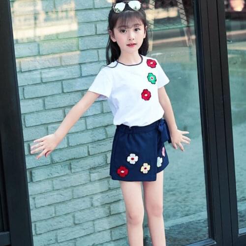 Girls Summer 2021Suit 12 Childrens Clothing 11 Girls Summer Clothing 9 ChildrenShort Sleeve TwoPieces Sets 8 Children 7YearsOld