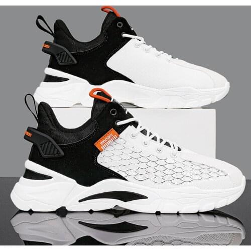 Mens Shoes 2021 Summer New Sneakers Thick-soled Fly Weave Sport Shoes Male Shoes Cozy Men Zapatillas Elastic Force Jog Shoes