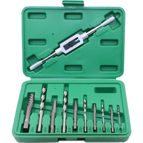 11 in 1 Screw Extractor Broken Bolt Remover Drill Bit Guide Set with Holder 5/64 7/64 5/32 1/4 19/64 Power Tools Accessories