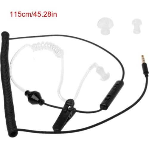 Наушники Single Headset In Ear Anti Radiation Stereo Earphone Spiral Wire Earbud With Mic auriculares
