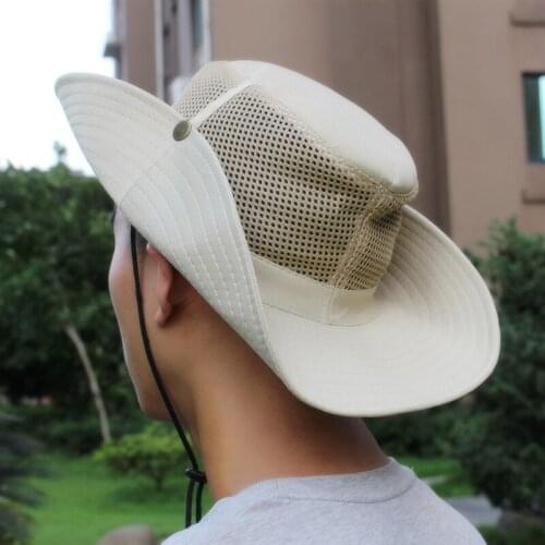 NEW 2020 Outdoor Summer breathable Recreational fishing net cap Hiking camping mountaineering hat Bucket Hats
