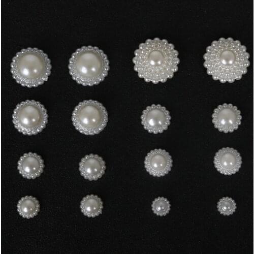 New Hot Flat Back Cabochon Imitation Plastic ABS Pearl Sun Flower Beads for DIY Fashion bracelet Jewelry Craft Phone Decoration