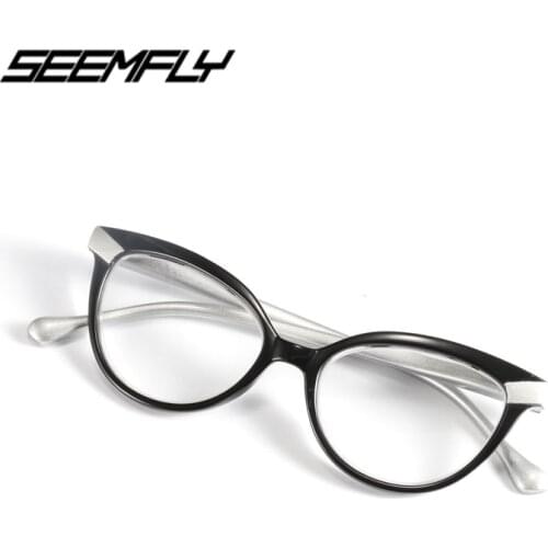 Seemfly Cat Eye Reading Glasses Women Anti Blue Light Presbyopic Eyeglasses +1.0 1.5 2.0 2.5 3.0 3.5 Diopter Hyperopia Spectacle