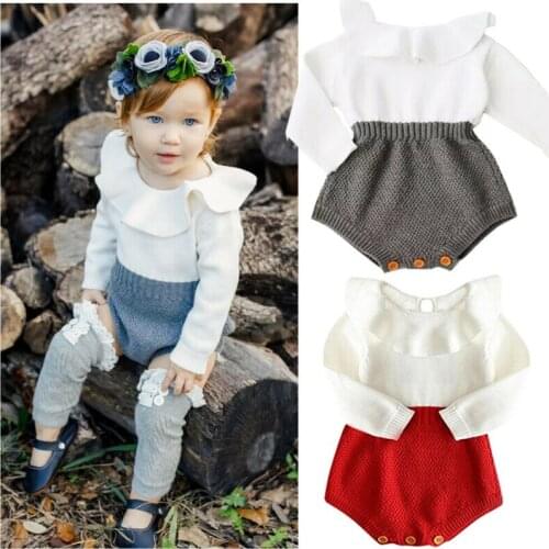 Toddler Baby Girl Wool Knitted Tops Romper Sweater Shorts Outfits Set Clothes