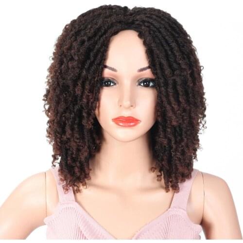 Dreadlock Wig for Black Women Short Curly Synthetic Wigs Braided Twist Wig for African American Replacement Wig