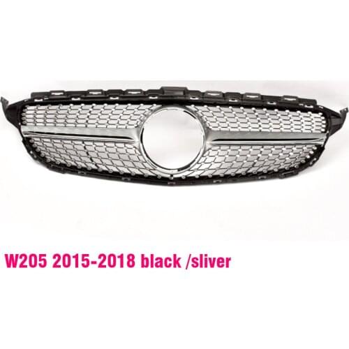 Car Front Starry star Grill Bumper Grille For Mercedes Benz C-Class W205 2015 2016 2017 2018 styling