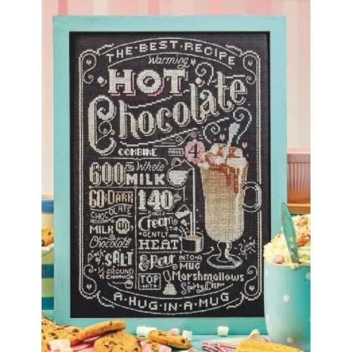 Hot chocolate cross stitch package sets aida 18ct 14ct 11ct black cloth people kit embroidery DIY handmade needlework