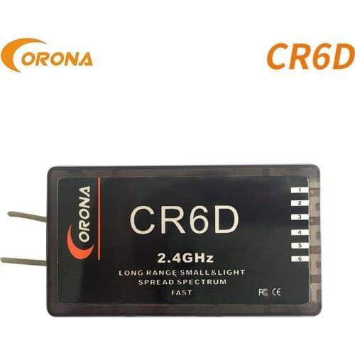 Corona CR6D 2.4Ghz 6CH Receiver (V2 DSSS) Compatible with CT8Z/CT8J/CT8F for RC Air Plane Fix Wing Drones