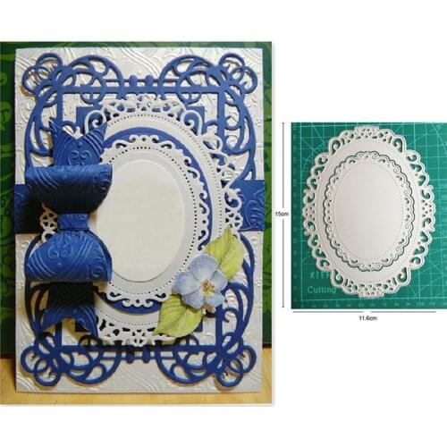 Christmas Oval Frame Metal Cutting Dies Stencils dies for DIY Scrapbooking dies Decoration Paper Craft dies Embossing Dies Cuts