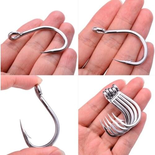 100pcs Fishing Hooks High Carbon With Eye Carp Catfish 1/0#-13/0# Fish Jigs Hook White Anzol Japan Fishhooks Tackle