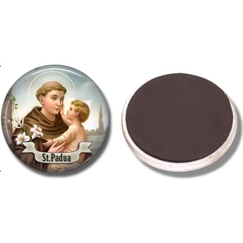 St Anthony of Padua 30MM Fridge Magnet Saint Religious Gift Glass Dome Magnetic Refrigerator Sticker Note Holder Home Decoration