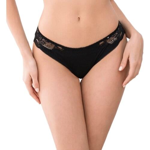 Ladies sexy lace low waist underwear breathable comfortable briefs high class elegant black womens panties CYHWR