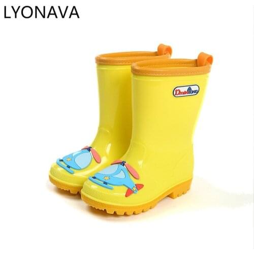 Four Seasons Infants Girls Rainboots Children Boots for Girls Boys Kids Cartoon Rainboots Candy Color Rain Boot Waterproof Shoes