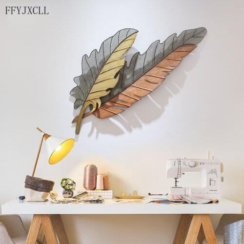 Retro Living Room Iron TV Background Wall Decoration Pendant Industrial Style Porch Three-dimensional Leaf Home Decoration