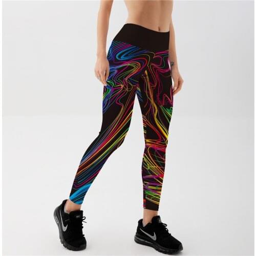 Qickitout Leggings New Hot Womens Wonderful Colorful Painting 3D Print PANTS Women High Waist Pants Trousers Fitness S-XXXXL