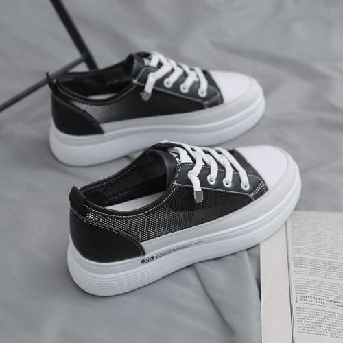 New Mesh Platform White Shoes Female Increase Wild Harajuku Casual Thick-soled Board Shoe Lace-up Women Sneakers
