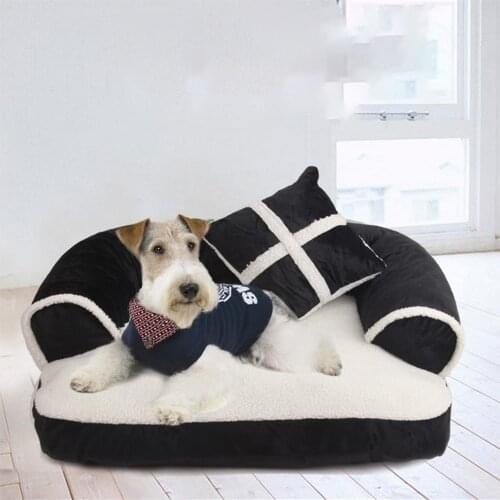 Winter British Style Pet Bed Warm Soft Dog House Washable Breathable Pets Nest For Cat Puppy Supplies Send Pillow