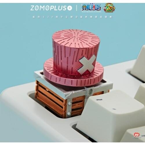ZOMOPLUS ONE PEICE SERIES LUFFY CHOPPER 3D HAT ALUMINUM ARTISAN KEYCAP MECHANICAL KEYBOARD KEYCAP