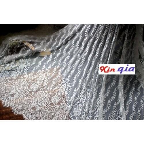 1.5m*3m high quality Eyelash French lace Fabric DIY Shawl dress wedding bag doll clothing curtainC0141