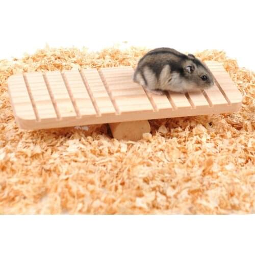 1pc Healthy Log Wooden Small Animal Rabbit Hamster Seesaw Gerbil Rat Mouse Exercise Playing Climbing Toy 19*7*4cm