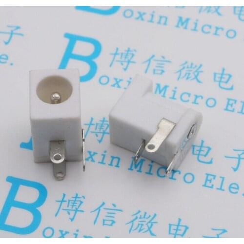 10Pcs Dc-005 Black Dc Power Jack Socket Connector Dc005 5.5*2.1Mm High Temperature Resistant Socket Round The Needle