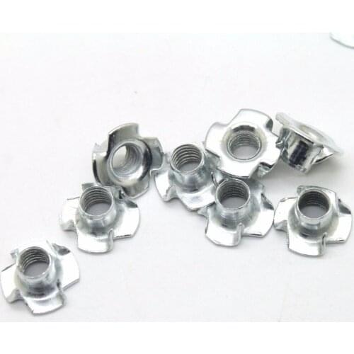 10Pcs M8 Four Pronged Tee Nuts Captive Blind Inserts For Wood Furniture CPC103