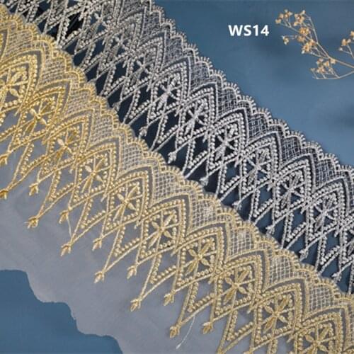 12CM Width 5Yards Elegant Embroidered Crown Mesh Lace Garment Lace Trims Chantilly Lace Fabric DIY Sewing accessories