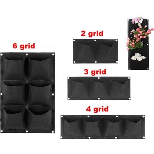 2/3/4/6/9 Pockets Green Grow Bags Planter Vertical Garden Vegetable Living Garden Bag Seedling Wall Hanging Planter Growing Bags