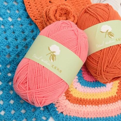 50g Baby Cotton Knitted Wholesale Coloured Yarn Supersoft Bamboo Knitting Milk Mixed Wool Lot 4ply 1pc DIY Crochet Babycare