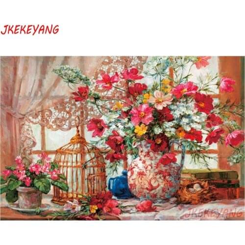 5D DIY square round Diamond Painting Still life flower Cross Stitch Diamond Embroidery Pattern Rhinestone Home Decor J0360